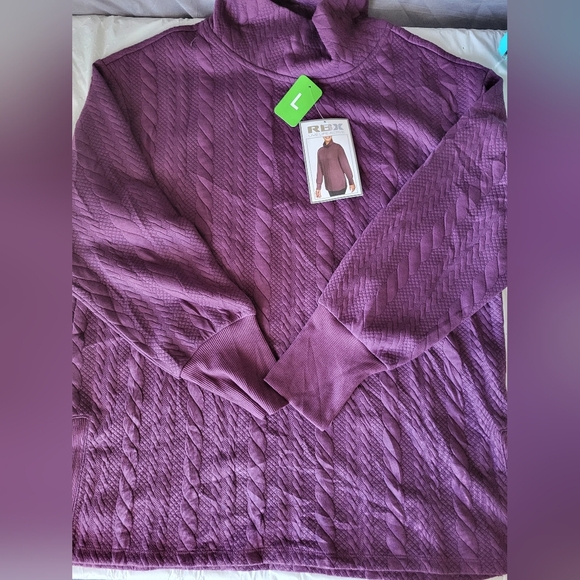 NEW RBX Women's Cowl Neck Sweater in Rich Purple, Size Large - Picture 3 of 5